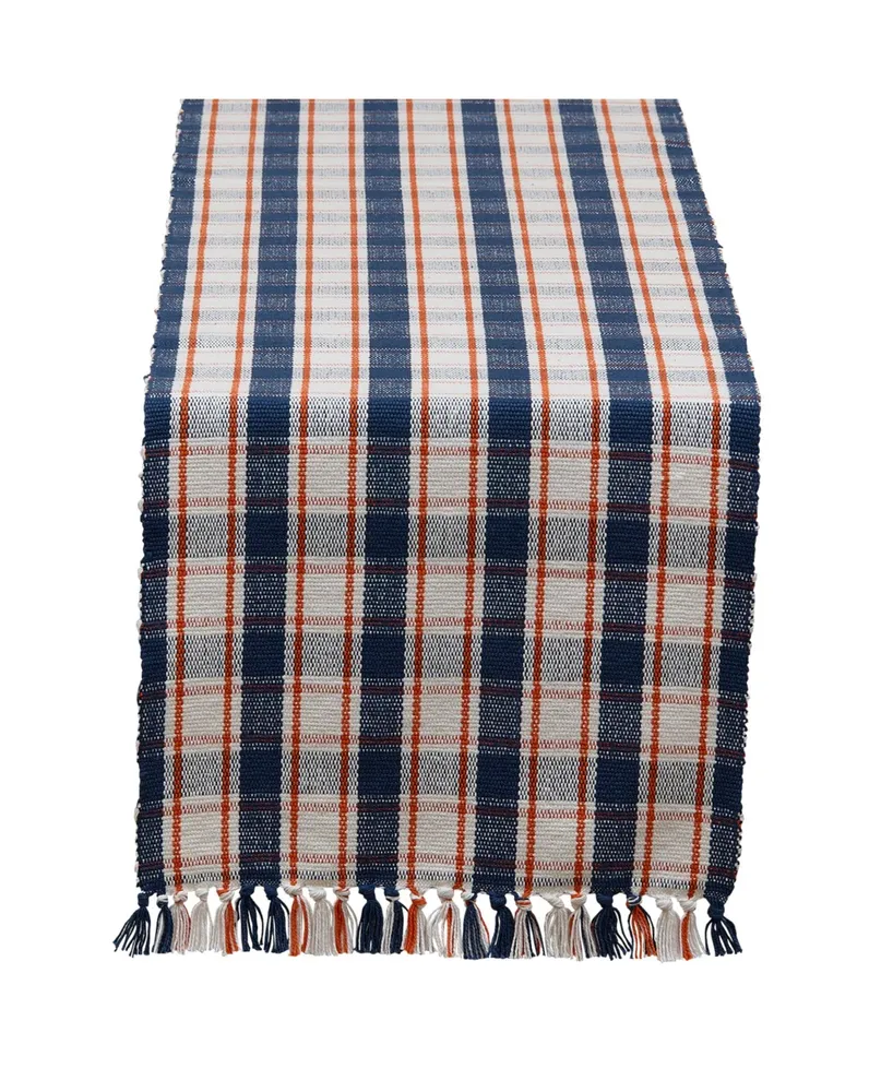 Design Imports Autumn Farmhouse Plaid Table Runner