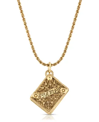 2028 Stampholder Locket Pendant Necklace - Gold