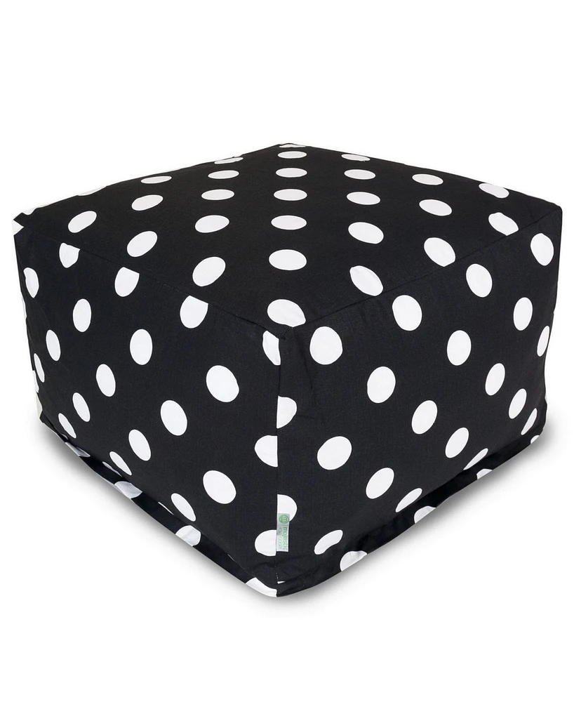 Majestic Home Goods Large Polka Dot Ottoman Square Pouf 27" x 17"