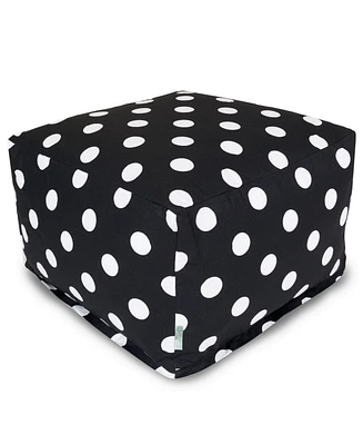 Majestic Home Goods Large Polka Dot Ottoman Square Pouf 27" x 17"