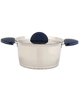 Stacca 10" Stainless Steel Covered Stock Pot, Blue