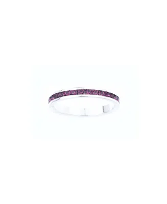 Crystal Birthstone Stackable ring in Sterling Silver