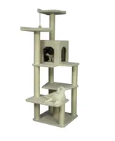 Armarkat B6802 Classic Real Wood Cat Tree, Jackson Galaxy Approved, 6 Levels with Condo and 2 Perches, Ivory