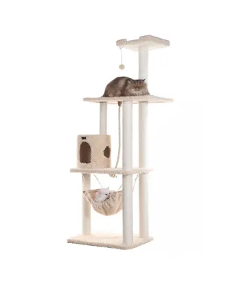 Armarkat 70" Real Wood, Ultra Thick Faux Fur Covered Cat Condo