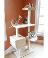 Armarkat GleePet GP78560321 57-Inch Real Wood Cat Tree In Beige With Playhouse And Perch