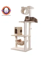 Armarkat 62" Real Wood Cat Tree & Hammock With Scratch Posts