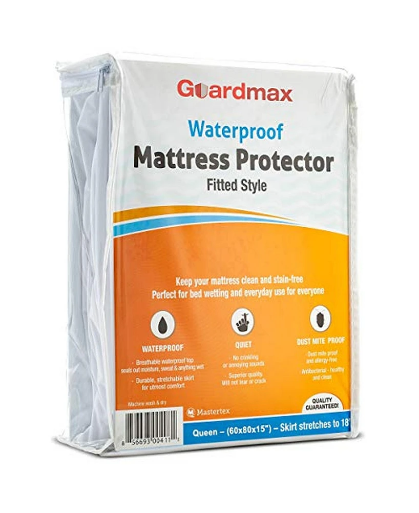 Guardmax Waterproof Fitted Sheet - Queen Size - White