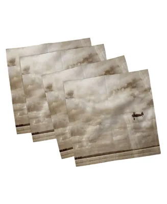 Ambesonne Vintage-Like Airplane Set of 4 Napkins