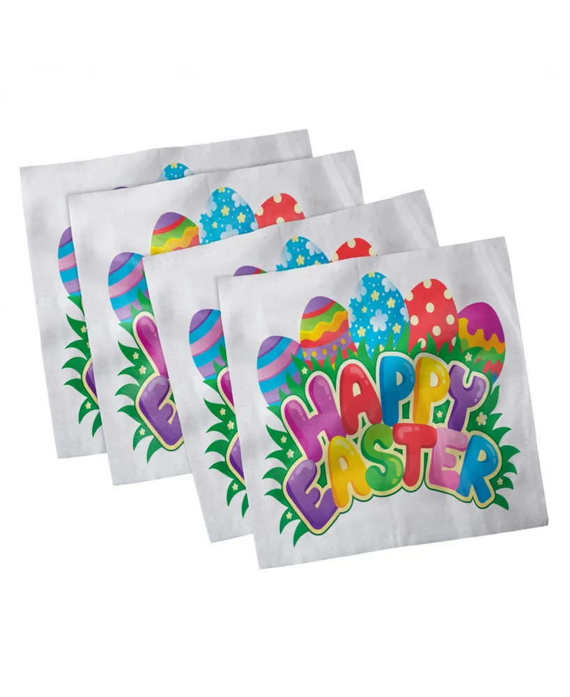 Ambesonne Easter Set of 4 Napkins