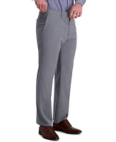 Jmh Men's 4-Way Stretch Textured Plaid Classic Fit Flat Front Performance Dress Pant