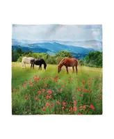 Ambesonne Horses Set of 4 Napkins, 18" x 18"