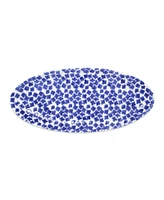 Vietri Santorini Flower Narrow Oval Platter