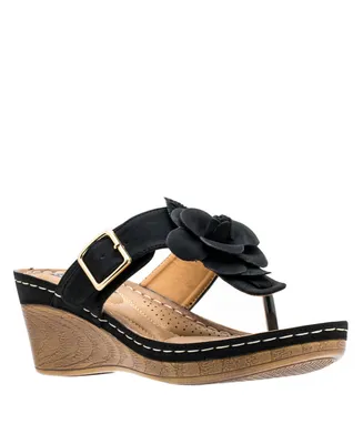 Gc Shoes Women's Flora Rosette Wedge Sandals