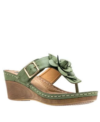 Gc Shoes Women's Flora Rosette Wedge Sandals