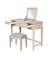 International Concepts Vanity Table with Vanity Bench