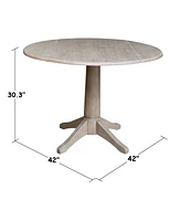 International Concepts 42" Round Dual Drop Leaf Pedestal Table