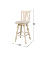 International Concepts San Remo Bar Height Stool with Swivel and Auto Return