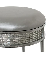 Hillsdale Venice Diamond Band Backless Metal Vanity Stool