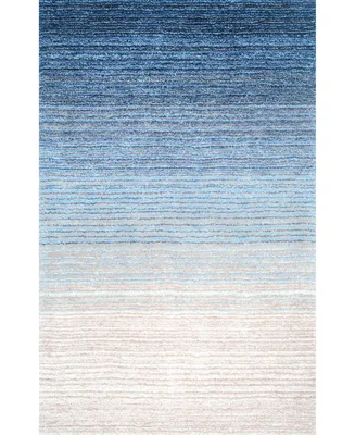 nuLoom Zoomy Ombre Striped Emily Blue 8' x 10' Area Rug