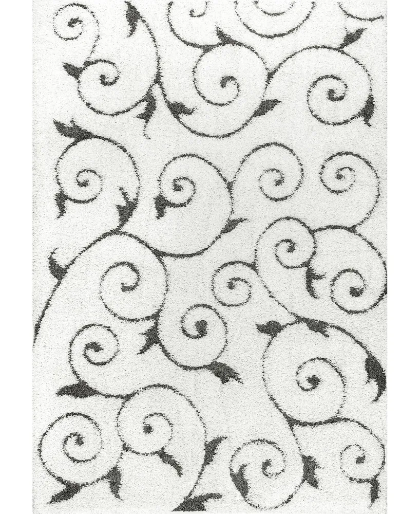 nuLoom Pattern Shag Vine Swirls Maisha 7'10" x 10' Area Rug