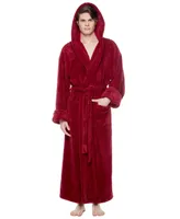Arus Men's Soft Fleece Robe, Ankle Length Hooded Turkish Bathrobe
