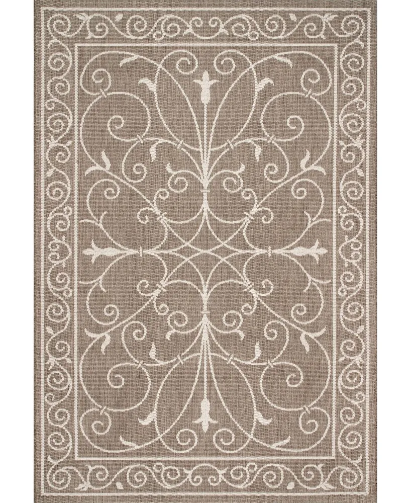 nuLoom Dawn Kathleen Krem 5'3" x 7'6" Outdoor Area Rug