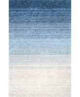 nuLoom Zoomy Ombre Striped Emily Blue 6' x 9' Area Rug