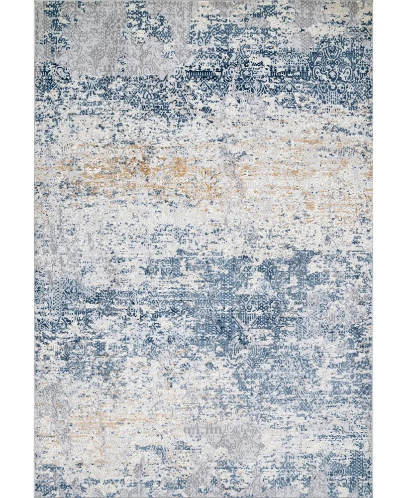 nuLoom Terra Wilde Tribal Distressed Blue 8' x 10' Area Rug