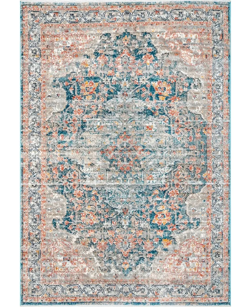 nuLoom Delicate Chanda Persian Vintage-Inspired Blue 5'3" x 7'3" Area Rug