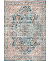 nuLoom Delicate Chanda Persian Vintage-Inspired Blue 5'3" x 7'3" Area Rug