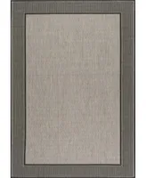 nuLoom Dawn Gris Border Gray 6'3" x 9'2" Outdoor Area Rug