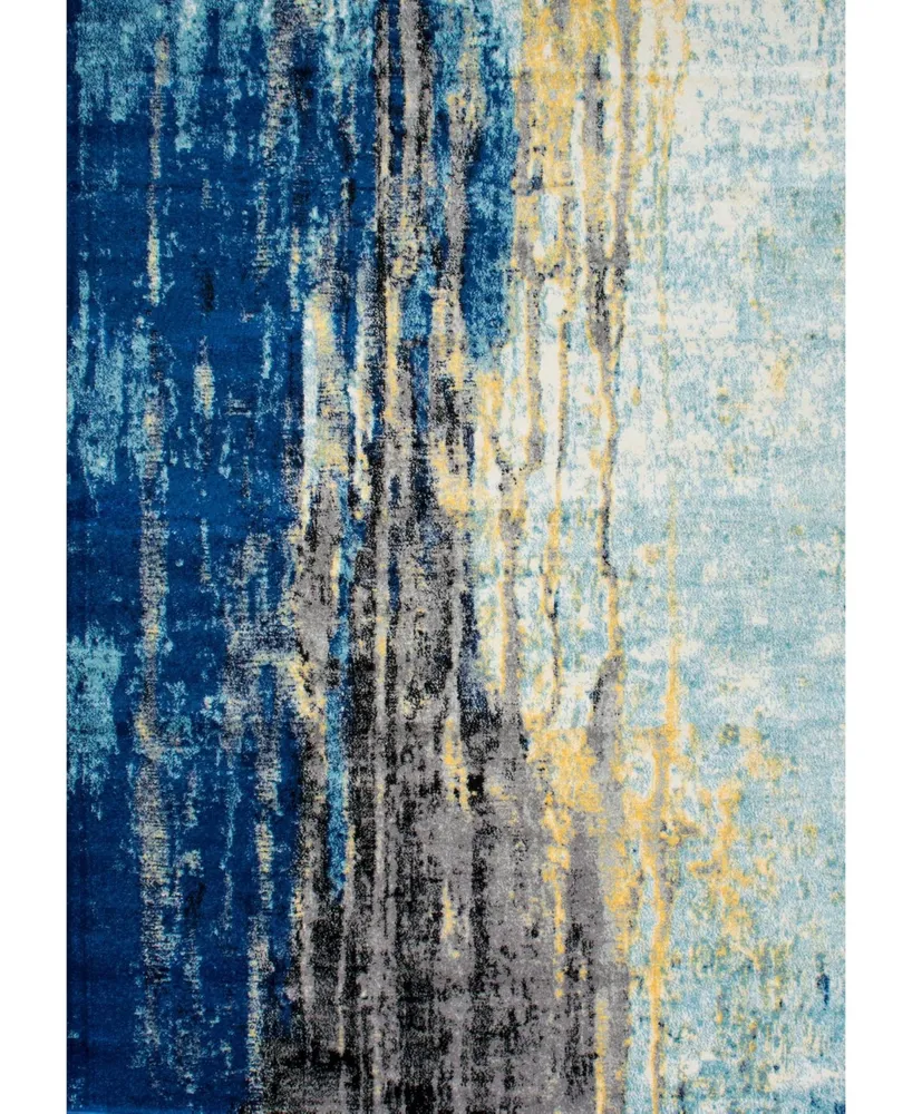 nuLoom Bodrum Vintage-Inspired Abstract Waterfall Blue 8' x 10' Area Rug