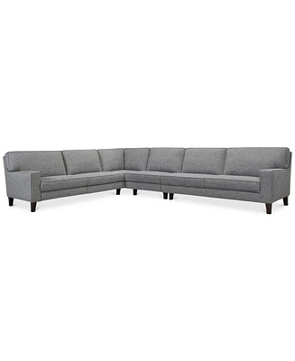 Closeout! Sandrew 4-Pc. Fabric Sectional with 2 Power Foot Rests, Created for Macy's