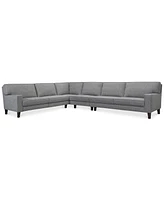 Closeout! Sandrew 4-Pc. Fabric Sectional with 2 Power Foot Rests, Created for Macy's