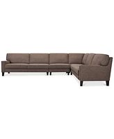 Closeout! Sandrew 4-Pc. Fabric Sectional with 2 Power Foot Rests, Created for Macy's