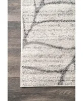 nuLoom Smoky Abstract Leaves Silver 4' x 6' Area Rug