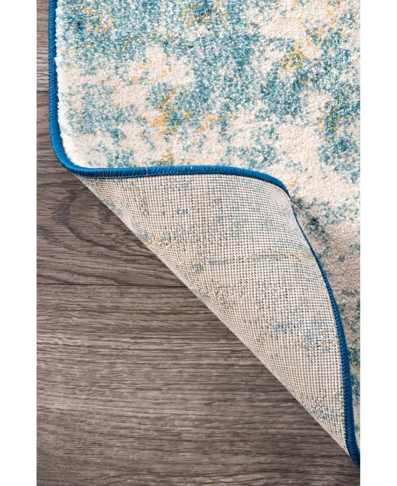 nuLoom Bodrum Vintage-Inspired Abstract Waterfall Blue 6'7" x 9' Area Rug