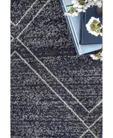 nuLoom Simone Roberge Diamonds Blue 6'7" x 9' Outdoor Area Rug