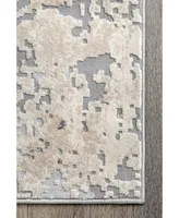 nuLoom Terra Contemporary Motto Abstract Beige 8' x 10' Area Rug