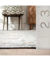 Nuloom Laziza Fiona Floral Distressed Silver Area Rug