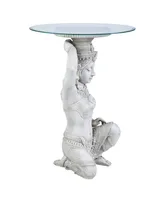 Design Toscano Thai Teppanom Beautiful Being Glass -Topped Asian Decor Table - Off