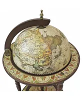 Design Toscano Sixteenth Century Crema Durata Replica Globe Bar Cabinet