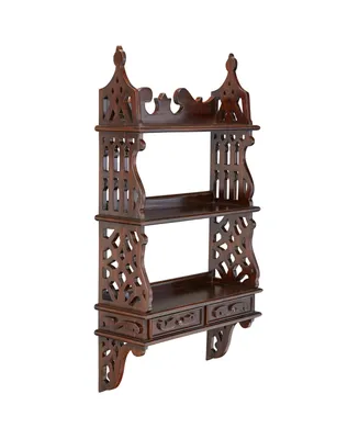 Design Toscano Chinese Chippendale-Style Hardwood Curio Shelves