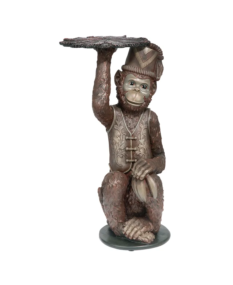 Design Toscano Moroccan Monkey Butler Pedestal Sculptural Table