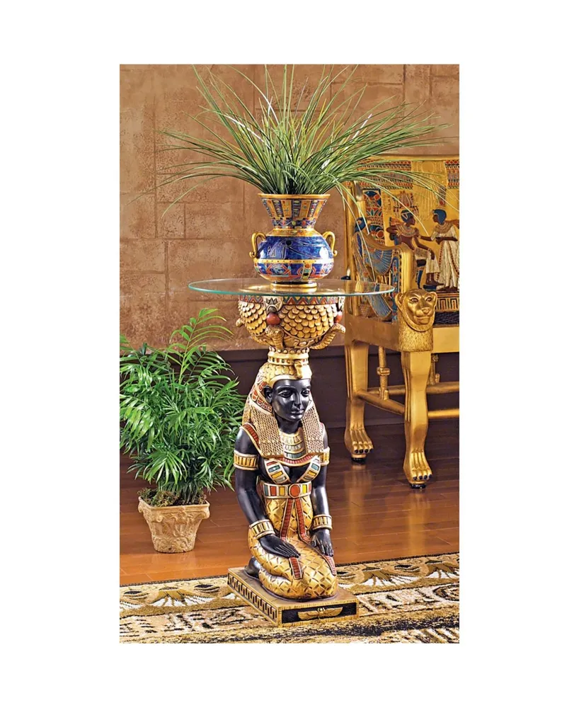 Design Toscano the Egyptian Goddess Eset Glass-Topped Table