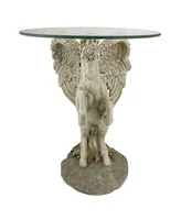 Design Toscano Mystical Winged Unicorn Sculptural Glass-Topped Table