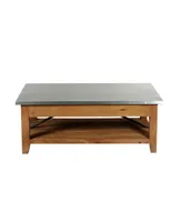Alaterre Furniture Millwork Wood and Zinc Metal Coffee Table with Shelf