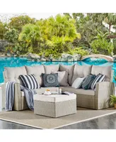 Alaterre Furniture Canaan All-Weather Wicker Outdoor Double Corner Sofa