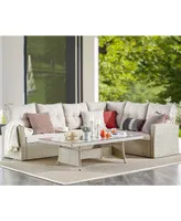 Alaterre Furniture Canaan All-Weather Wicker Outdoor Large Corner Sectional Sofa with Cushions