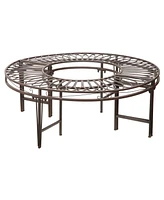 Design Toscano Gothic Roundabout Steel Garden Bench